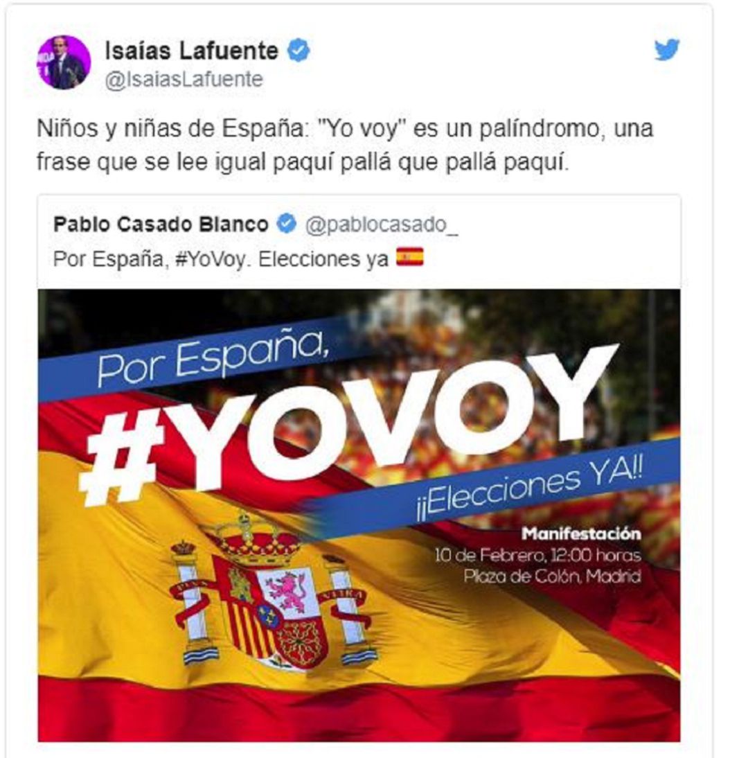 Del #Yovoy al 'Paquí pallá': el palíndromo que triunfa en Twitter Del #Yovoy al 'Paquí pallá': el palíndromo que triunfa en Twitter