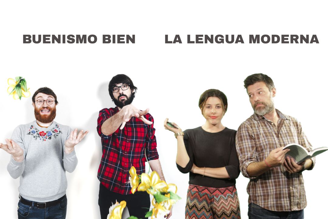 Manuel Burque y Quique Peinado presentadores de 'Buenismo bien' y Valeria Ros y Quequé de 'La lengua moderna' Manuel Burque y Quique Peinado presentadores de 'Buenismo bien' y Valeria Ros y Quequé de 'La lengua moderna'