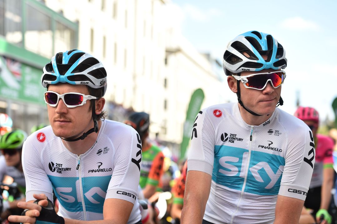 Froome y Thomas, durante la vuelta a Gran Bretaña. Froome y Thomas, durante la vuelta a Gran Bretaña.