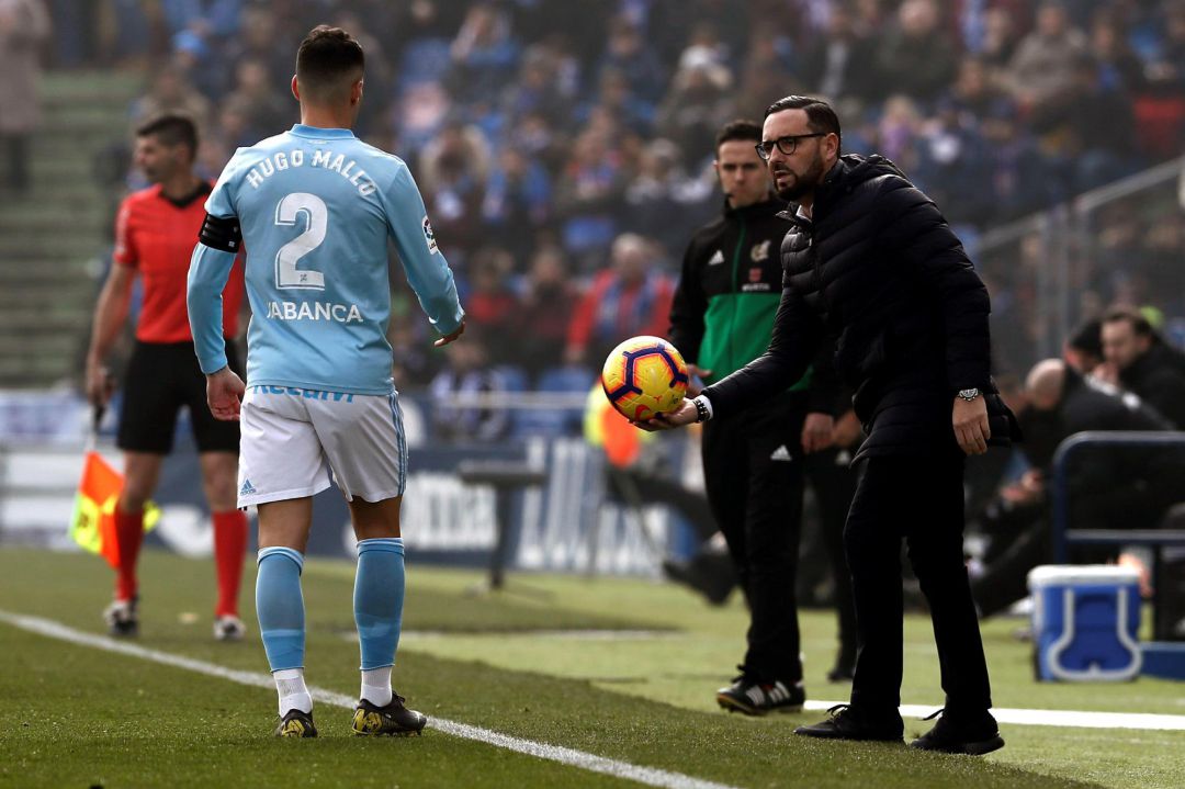 Hugo Mallo junto a Bordalás en el Getafe Celta Hugo Mallo junto a Bordalás en el Getafe Celta