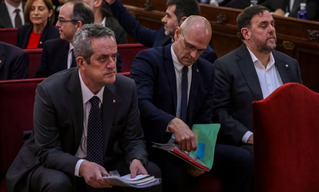Forn, Romeva y Junqueras durante el juicio Forn, Romeva y Junqueras durante el juicio