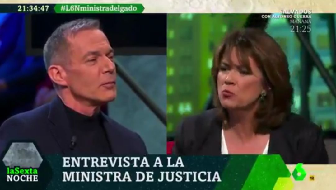 El enfado de la ministra Dolores Delgado tras esta pregunta de Hilario Pino en 'LaSexta Noche' El enfado de la ministra Dolores Delgado tras esta pregunta de Hilario Pino en 'LaSexta Noche'