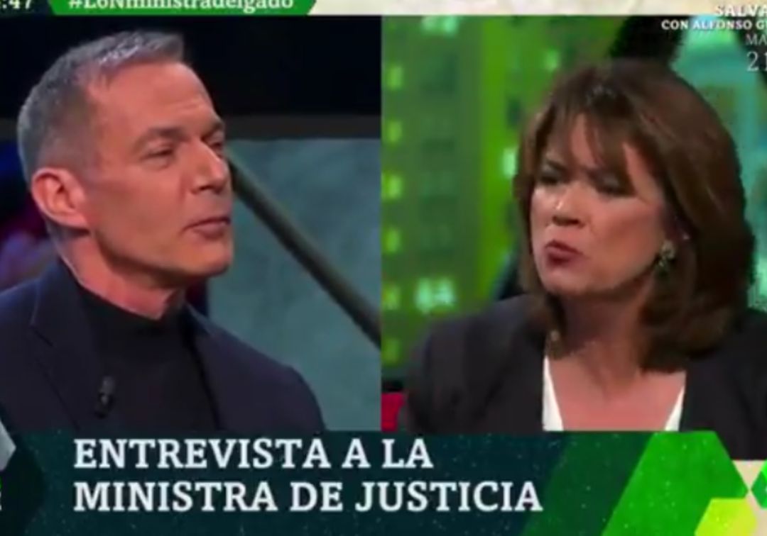 El enfado de la ministra Dolores Delgado tras esta pregunta de Hilario Pino en 'LaSexta Noche'