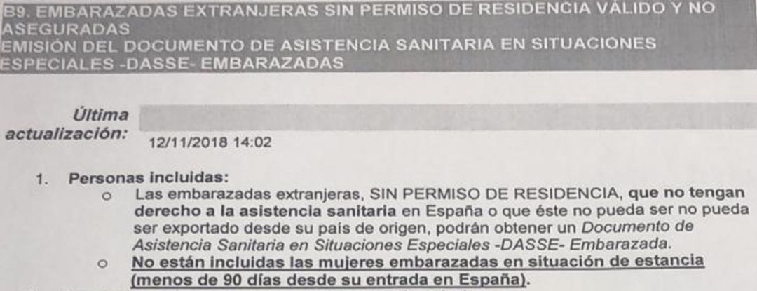 La Comunidad deja sin atención sanitaria a una mujer embarazada La Comunidad deja sin atención sanitaria a una mujer embarazada
