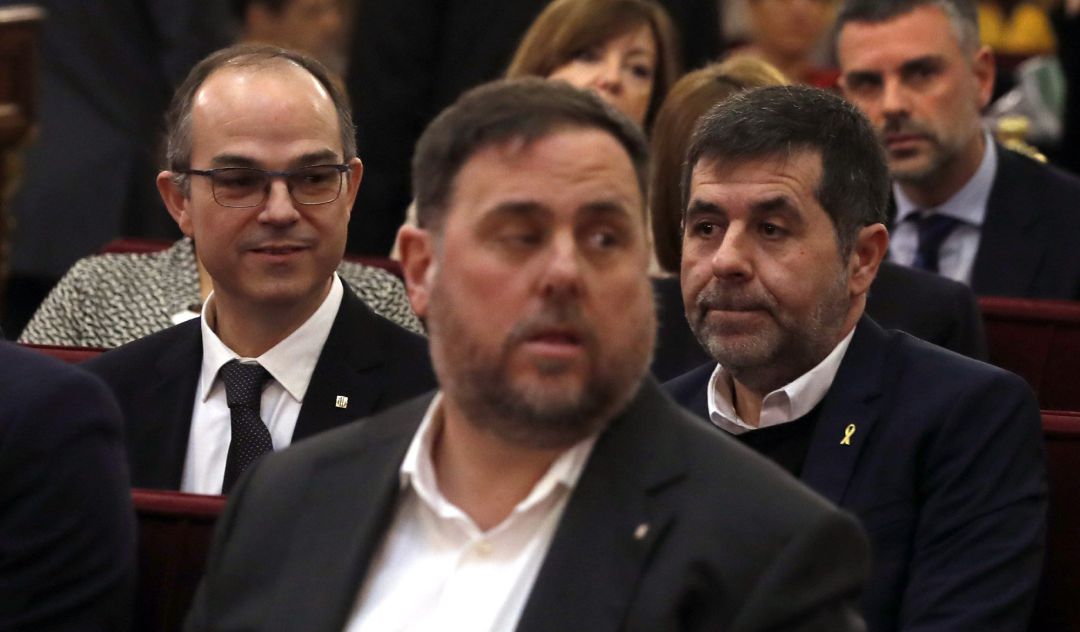 Jordi Turull (izquierda) durante el juicio al procés Jordi Turull (izquierda) durante el juicio al procés
