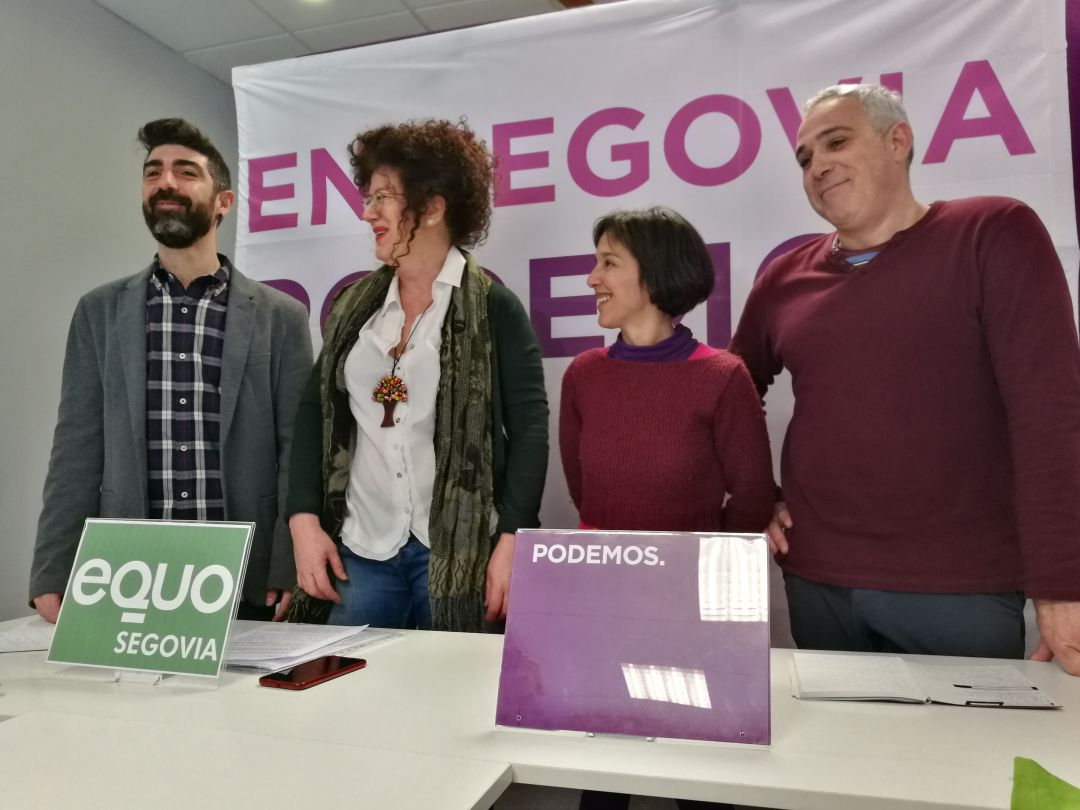 Representantes de Podemos y Equo en la presentación del acuerdo para las próximas elecciones municipales Representantes de Podemos y Equo en la presentación del acuerdo para las próximas elecciones municipales