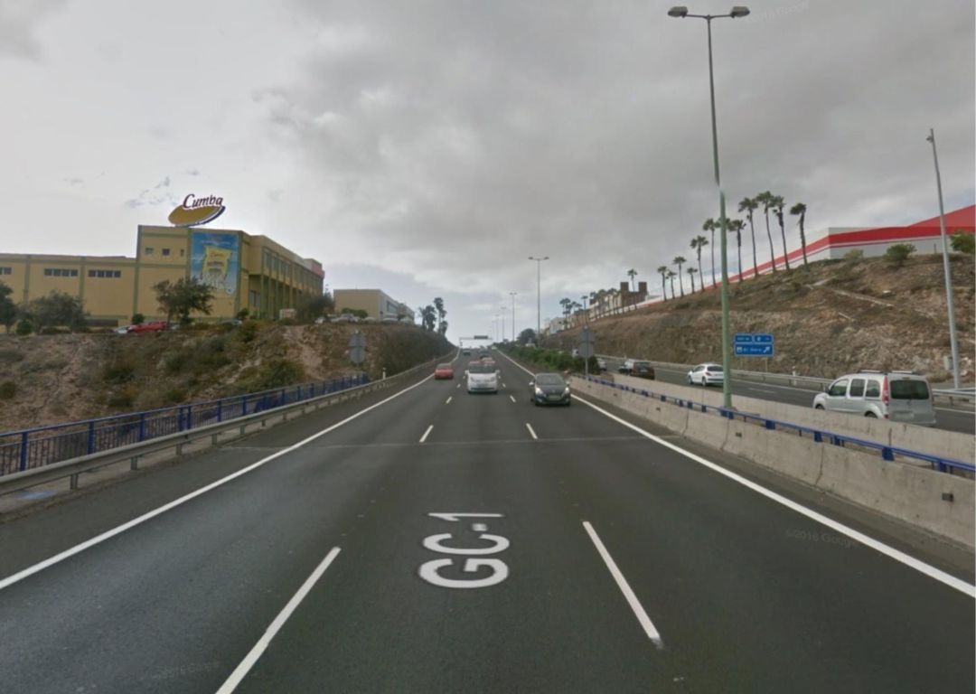 GC1 en sentido contrario a la altura de Telde. GC1 en sentido contrario a la altura de Telde.