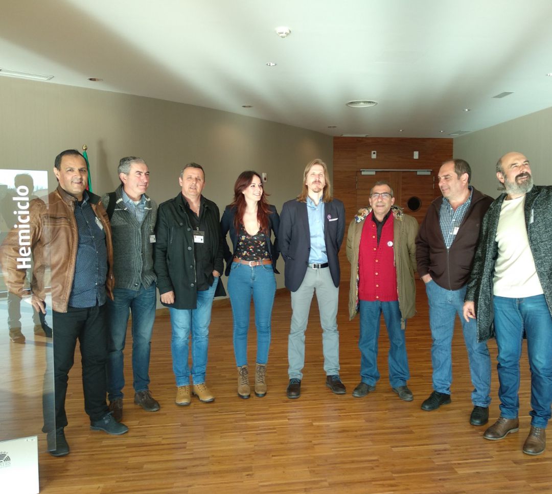 La entrada junto a los procuradores de Podemos La entrada junto a los procuradores de Podemos