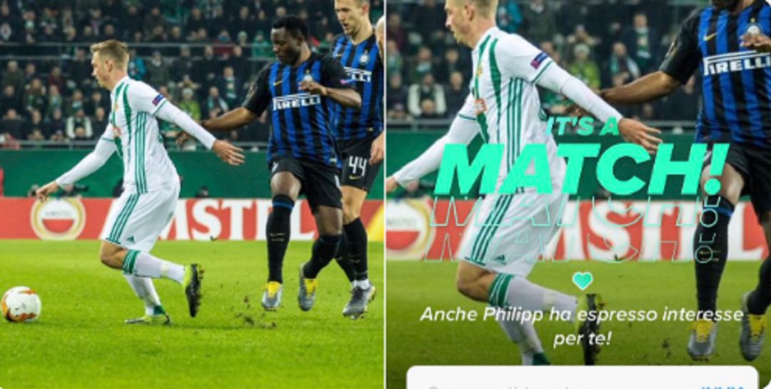 Tinder: Un jugador del Rapid de Viena aprovecha un partido ante el Inter y la Milan Fashion Week para ligar por Tinder Tinder: Un jugador del Rapid de Viena aprovecha un partido ante el Inter y la Milan Fashion Week para ligar por Tinder