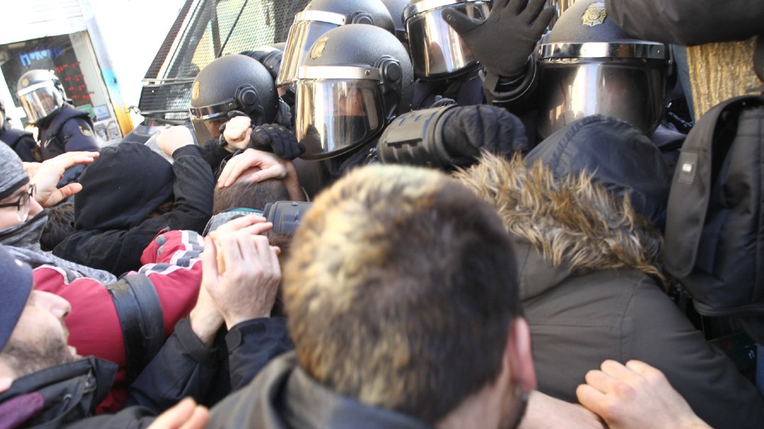 Siete detenidos en las protestas contra tres desahucios en el centro Madrid que se han llevado a cabo