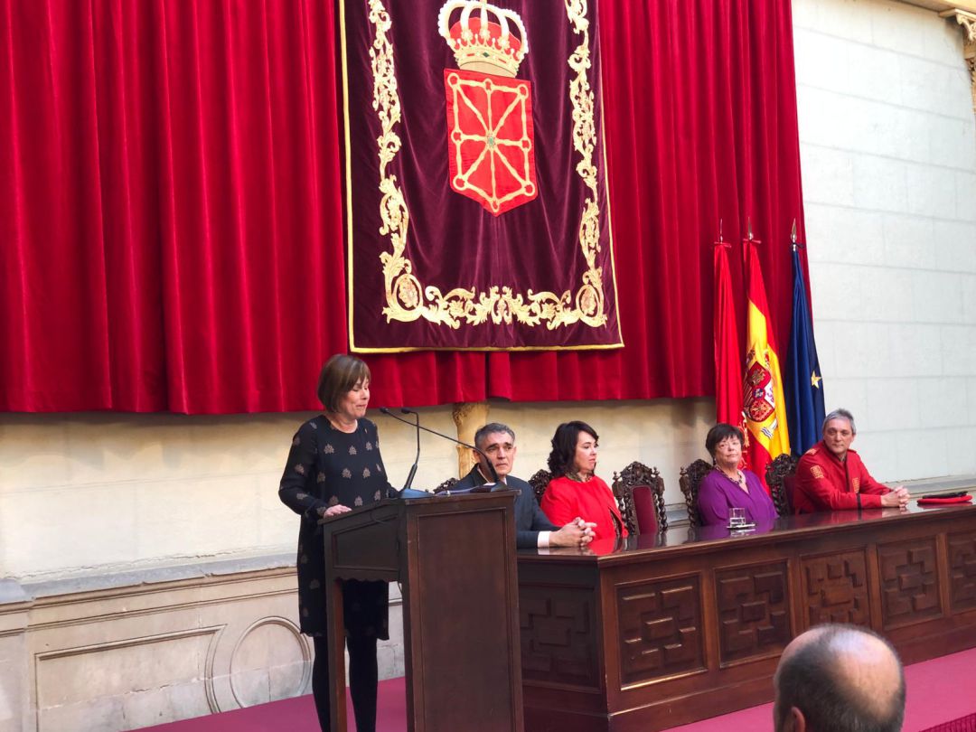 La presidenta Barkos toma la palabra en el acto institucional de la Policía Foral La presidenta Barkos toma la palabra en el acto institucional de la Policía Foral