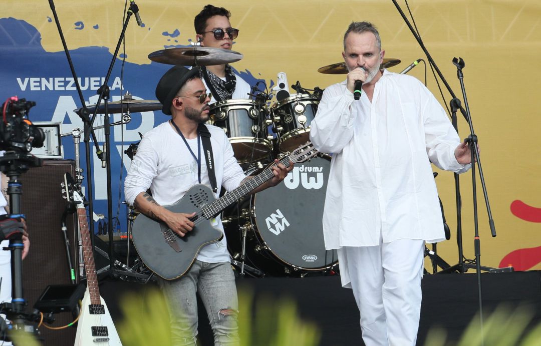 El cantante Miguel Bosé en el concierto por Venezuela en Cúcuta (Colombia) El cantante Miguel Bosé en el concierto por Venezuela en Cúcuta (Colombia)