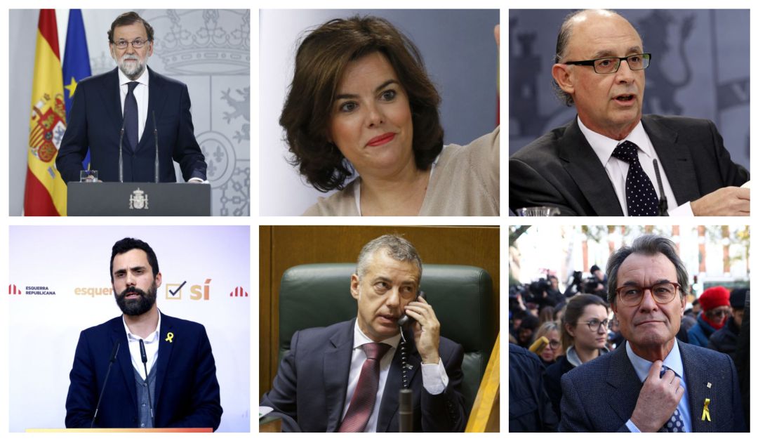Rajoy, Sáenz de Santamaría, Montoro, Torrent, Urkullu y Mas Rajoy, Sáenz de Santamaría, Montoro, Torrent, Urkullu y Mas