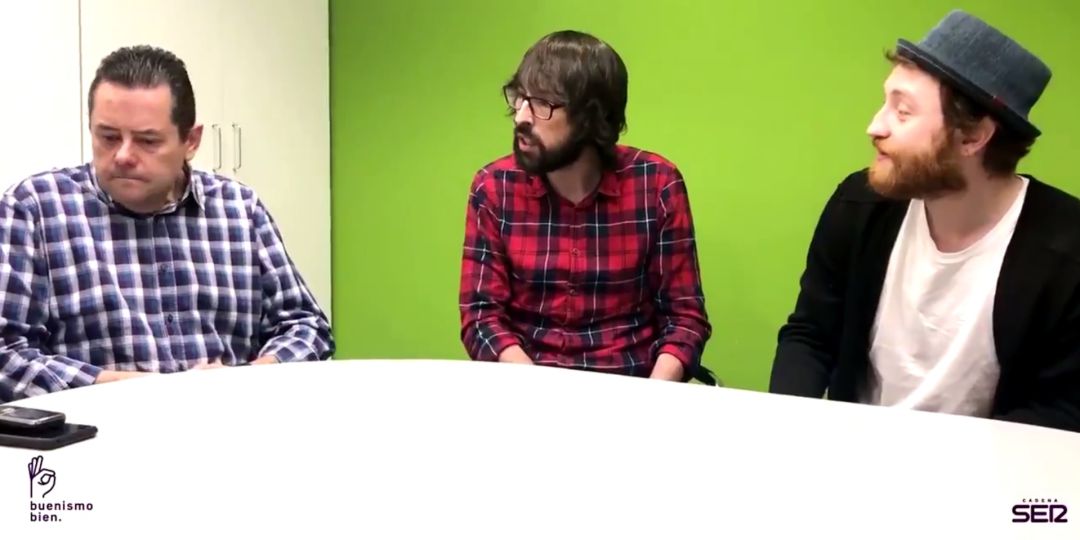 Tomás Roncero junto a Quique Peinado y Manuel Burque Tomás Roncero junto a Quique Peinado y Manuel Burque
