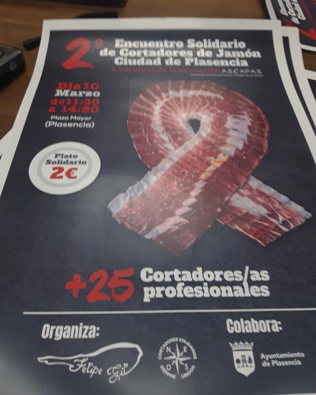 Cartel anunciador del Segundo Encuentro Solidario Cortadores de jamón Cartel anunciador del Segundo Encuentro Solidario Cortadores de jamón