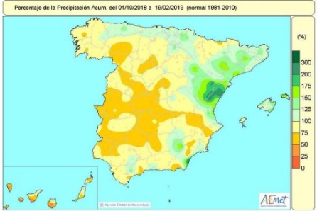 La escasez de lluvias acumulada eleva la falta de precipitaciones en este año hidrológico hasta el -10%. La escasez de lluvias acumulada eleva la falta de precipitaciones en este año hidrológico hasta el -10%.