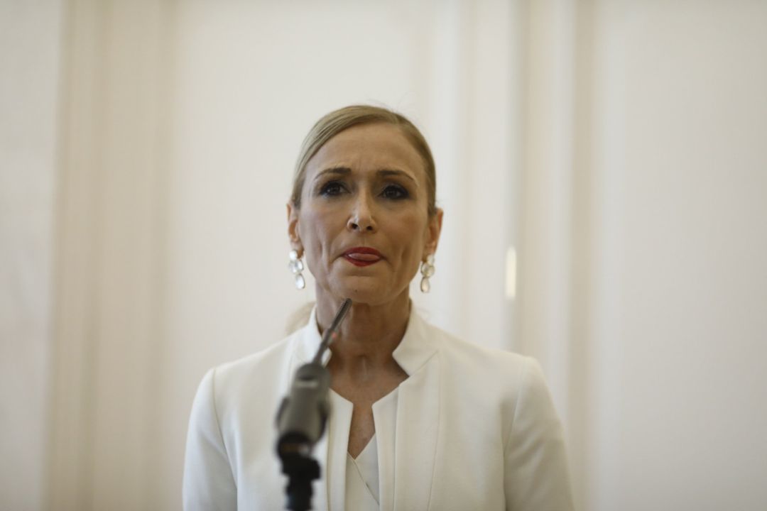 Imagen de archivo de Cristina Cifuentes en el día que anunció su dimisión. Imagen de archivo de Cristina Cifuentes en el día que anunció su dimisión.