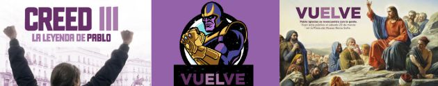 Pablo Iglesias como Thanos, Rocky o Jesucristo. Pablo Iglesias como Thanos, Rocky o Jesucristo.