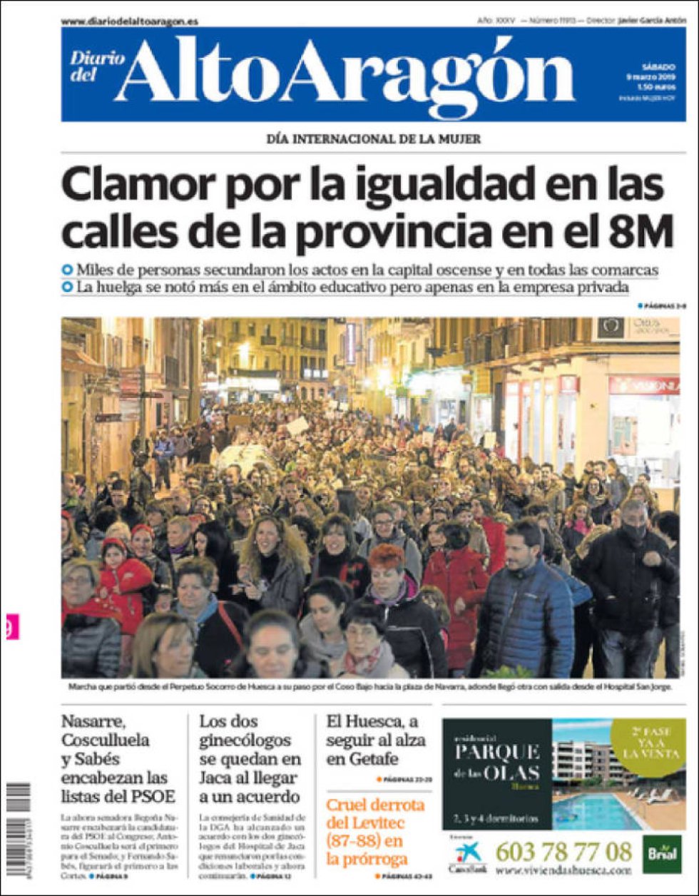 Portada de Alto Aragón el 9M Portada de Alto Aragón el 9M
