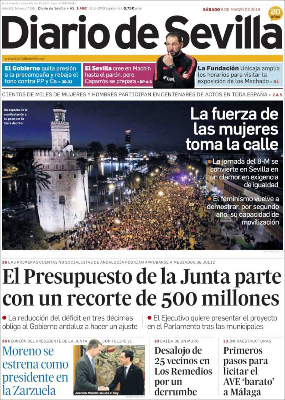 Portada de Diario de Sevilla el 9M Portada de Diario de Sevilla el 9M