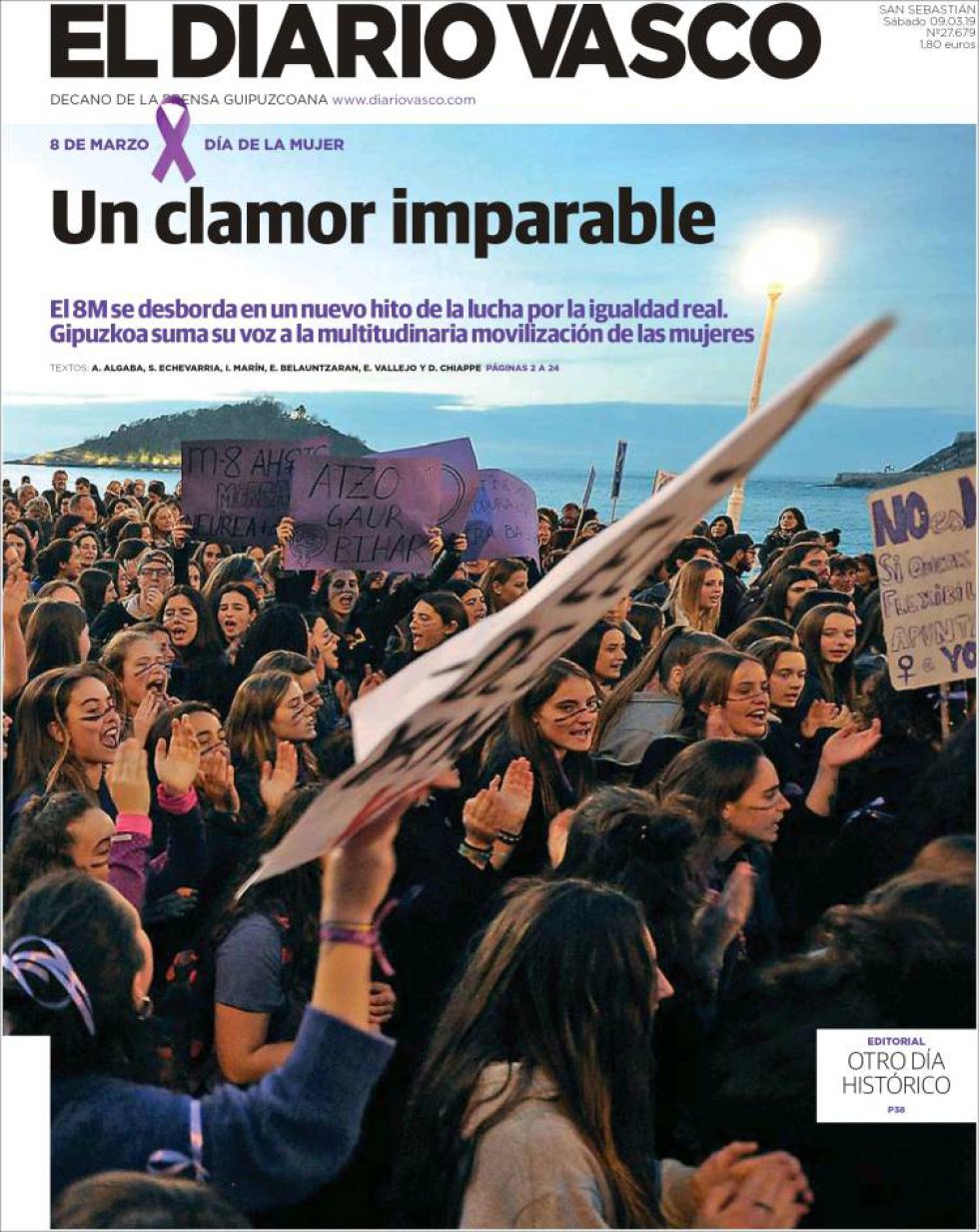 Portada de EL DIARIO VASCO el 9M Portada de EL DIARIO VASCO el 9M