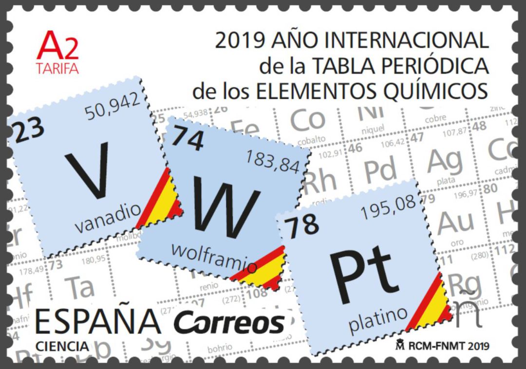 Sello conmemorativo del Año Internacional de la Tabla Periódica de los Elementos Químicos Sello conmemorativo del Año Internacional de la Tabla Periódica de los Elementos Químicos