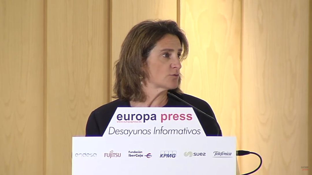 La ministra en su intervención La ministra en su intervención
