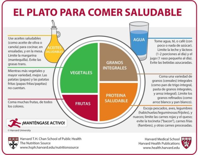 El plato saludable diseñado por Harvard. El plato saludable diseñado por Harvard.
