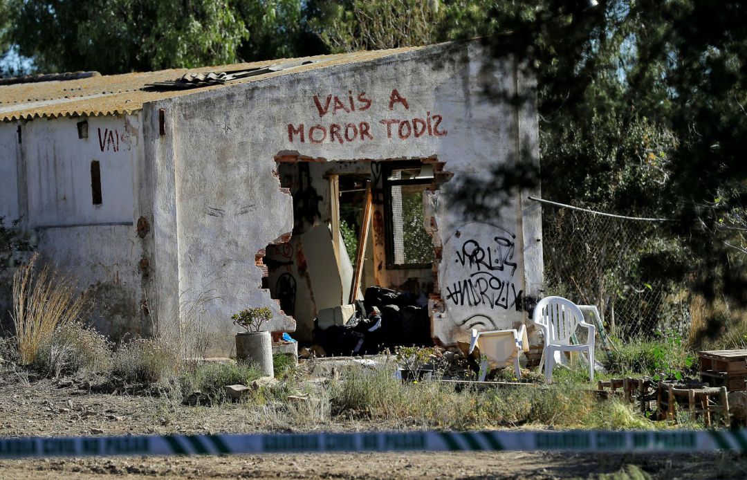 La fachada donde está la pintada La fachada donde está la pintada