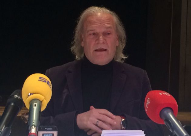 Lluís Homar, durante la rueda de prensa. Lluís Homar, durante la rueda de prensa.