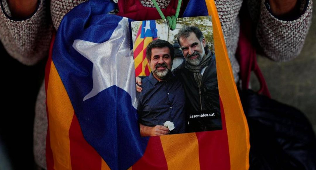 Imagen de apoyo a los 'Jordis' tras su encarcelamiento Imagen de apoyo a los 'Jordis' tras su encarcelamiento