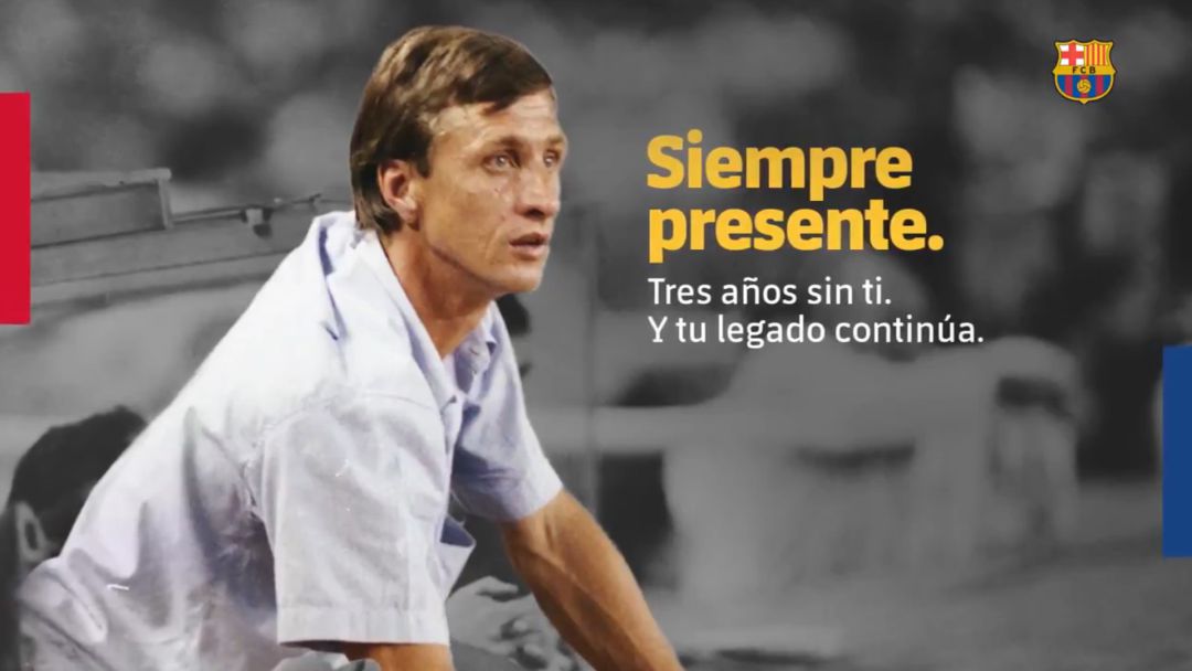 Imágenes del vídeo homenaje a Johan Cruyff. Imágenes del vídeo homenaje a Johan Cruyff.