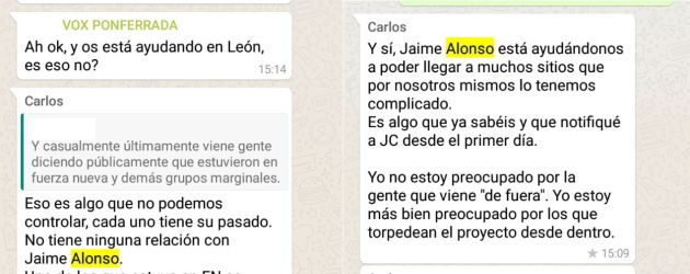 Conversación entre miembros de la ejecutiva de Vox León Conversación entre miembros de la ejecutiva de Vox León
