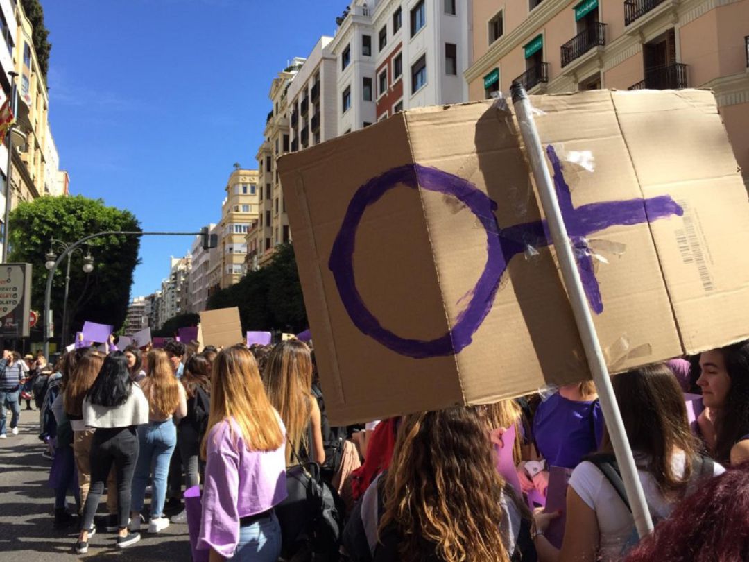 Imagen de la movilización del 8M de este 2019 en Valencia Imagen de la movilización del 8M de este 2019 en Valencia