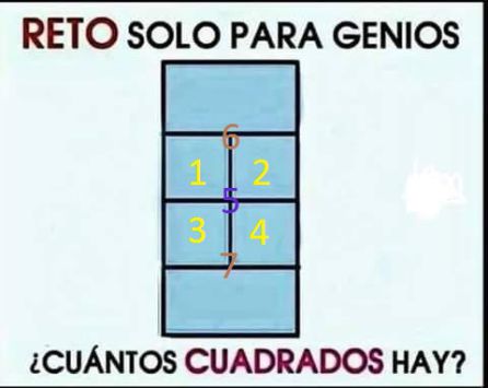 Los distintos cuadrados que muestra la foto. Los distintos cuadrados que muestra la foto.
