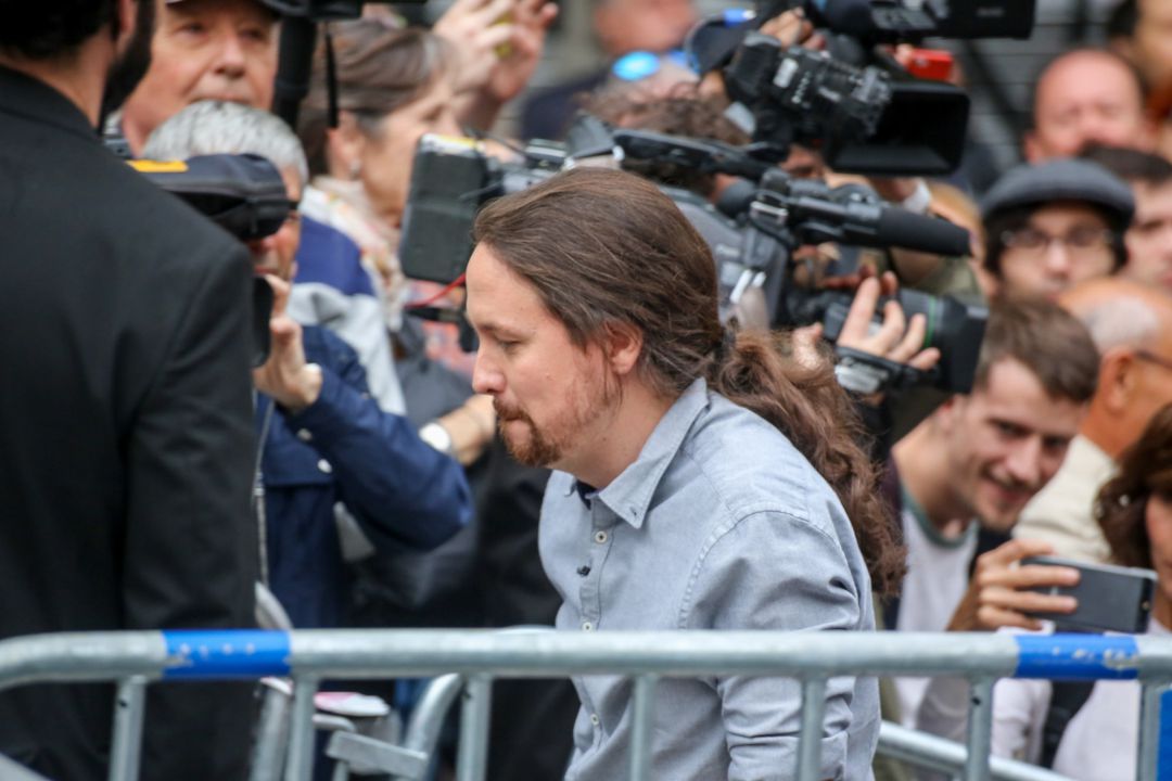 El secretario general de Podemos, Pablo Iglesias, protagoniza el acto de precampaña de la formación en Madrid
El secretario general de Podemos, Pablo Iglesias, protagoniza el acto de precampaña de la formación en Madrid