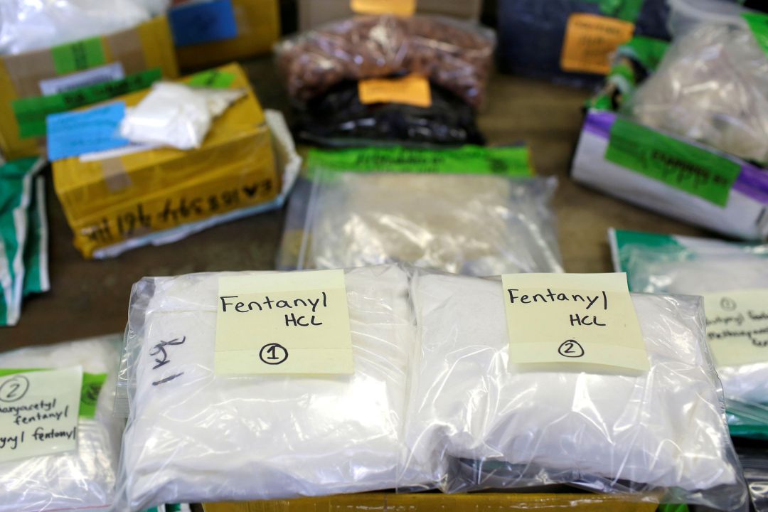 Muestras del medicamento fentayl, en la policia de aduanas del Aeropuerto de Chicago Muestras del medicamento fentayl, en la policia de aduanas del Aeropuerto de Chicago