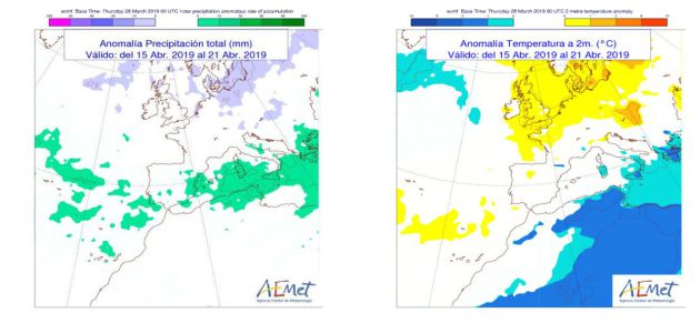 Tendencia general de temperaturas y lluvias para la semana del 15 al 21 de abril. Tendencia general de temperaturas y lluvias para la semana del 15 al 21 de abril.