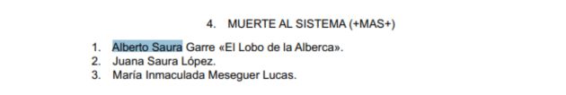 Alberto Saura Garre, con su apodo 'El Lobo de la Alberca'. Alberto Saura Garre, con su apodo 'El Lobo de la Alberca'.