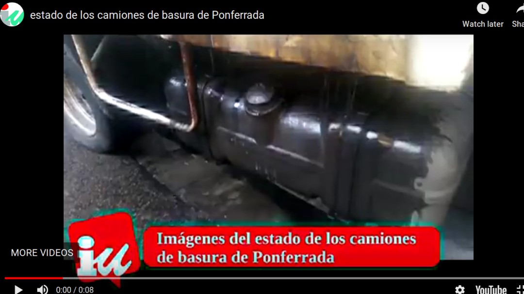 IU denuncia el mal estado de los camiones de basuras en Ponferrada