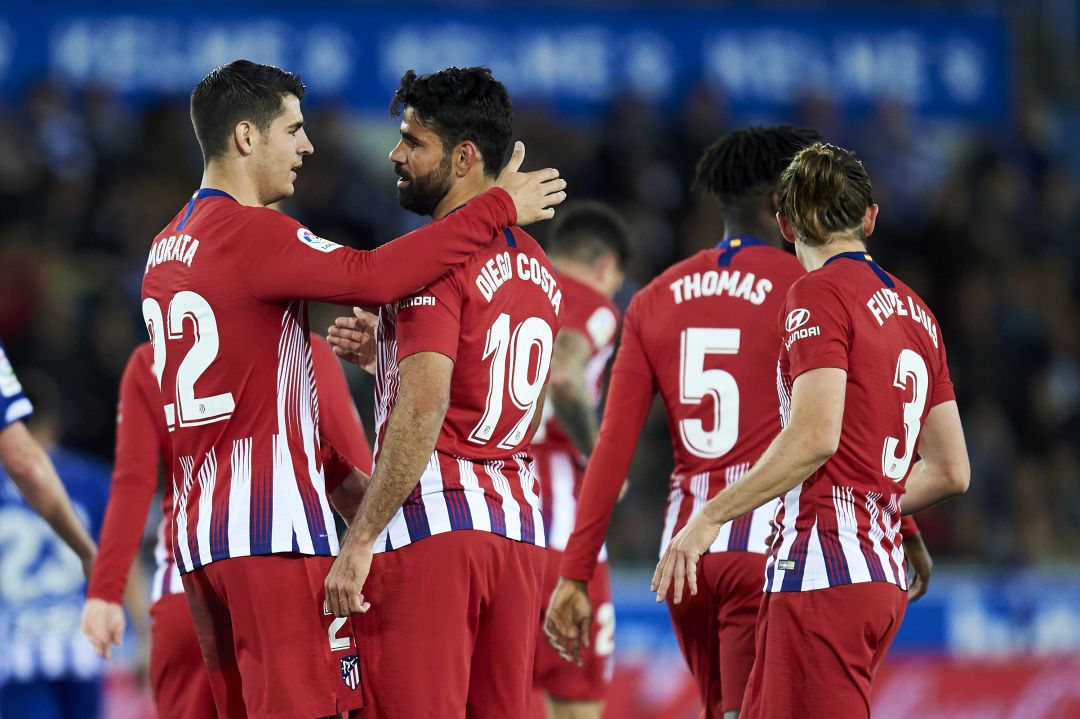 Álvaro Morata y Diego Costa en un partido con el Atlético. Álvaro Morata y Diego Costa en un partido con el Atlético.