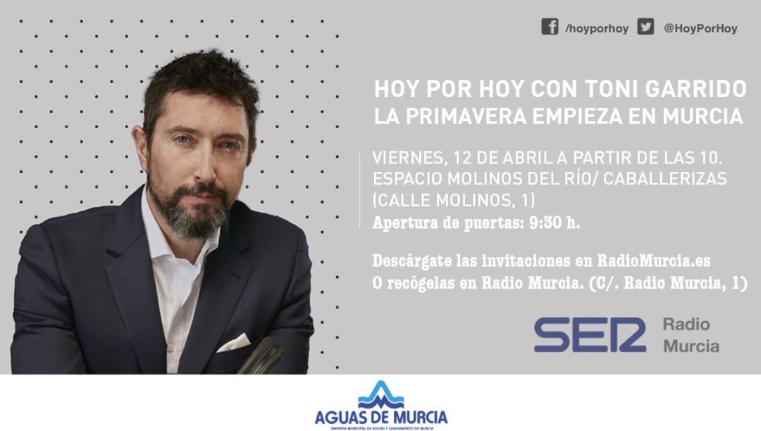 Toni Garrido visita Murcia el 12 de Abril con todo el equipo de Hoy por Hoy Toni Garrido visita Murcia el 12 de Abril con todo el equipo de Hoy por Hoy