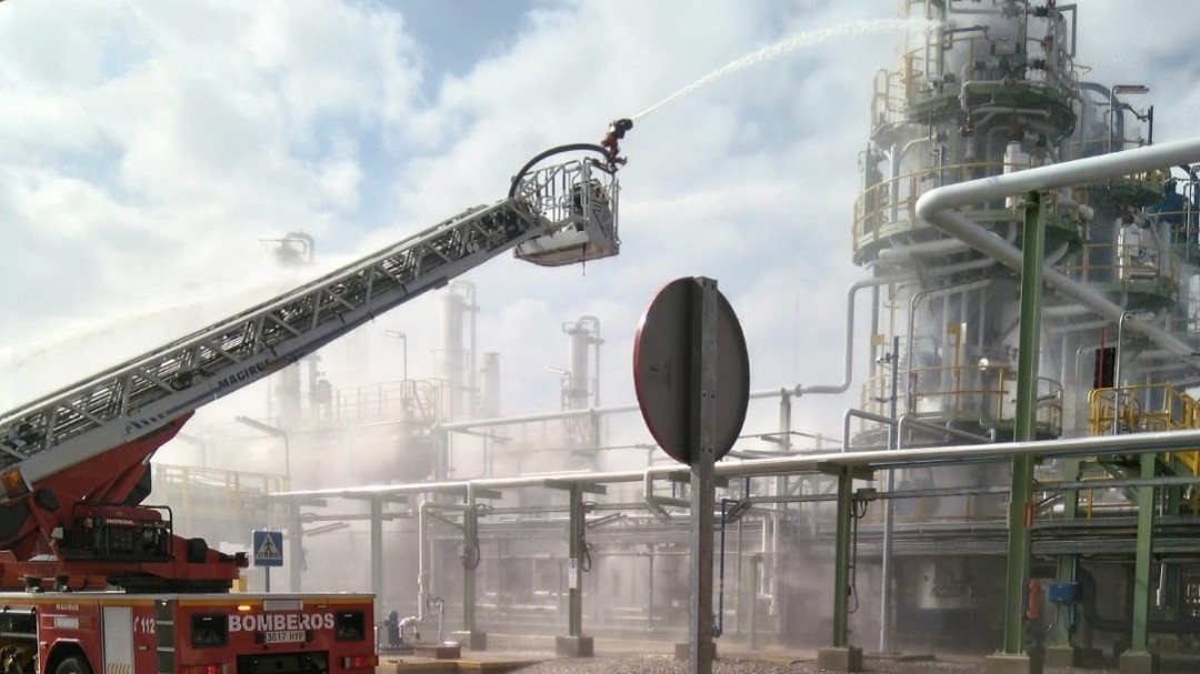 Simulacro de incendio en el almacén subterráneo de gas en Yela