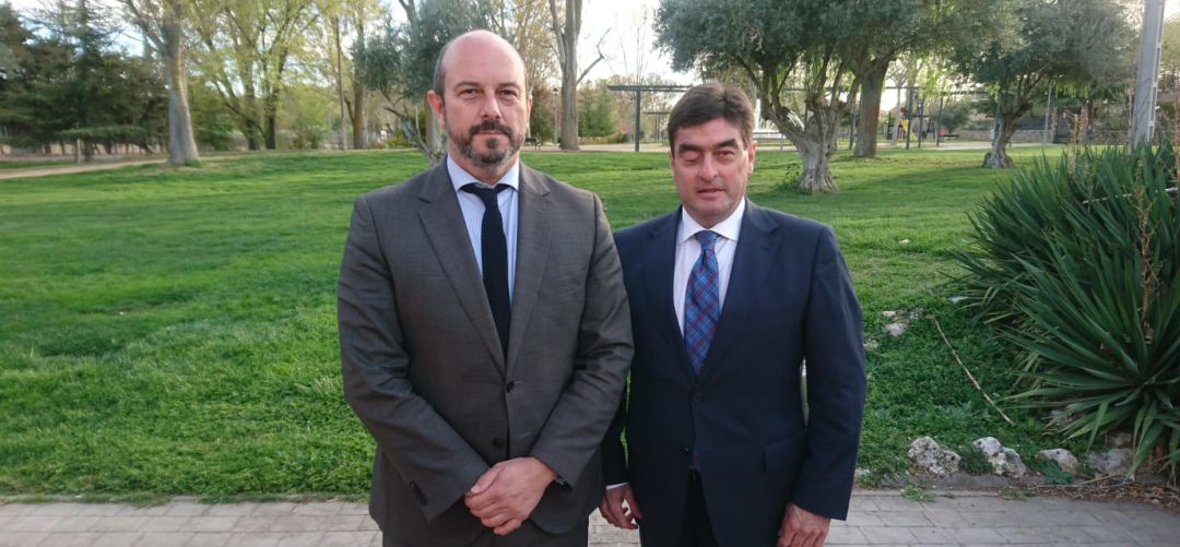 Pedro Rollán, vpte. de la CAM, y M.A. Medranda, alcalde de Valdeolmos-Alalpardo Pedro Rollán, vpte. de la CAM, y M.A. Medranda, alcalde de Valdeolmos-Alalpardo