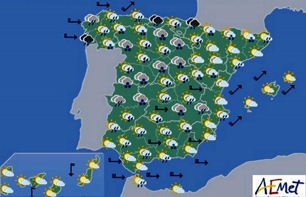 Previsión de Aemet para el sábado 6 de abril. Previsión de Aemet para el sábado 6 de abril.