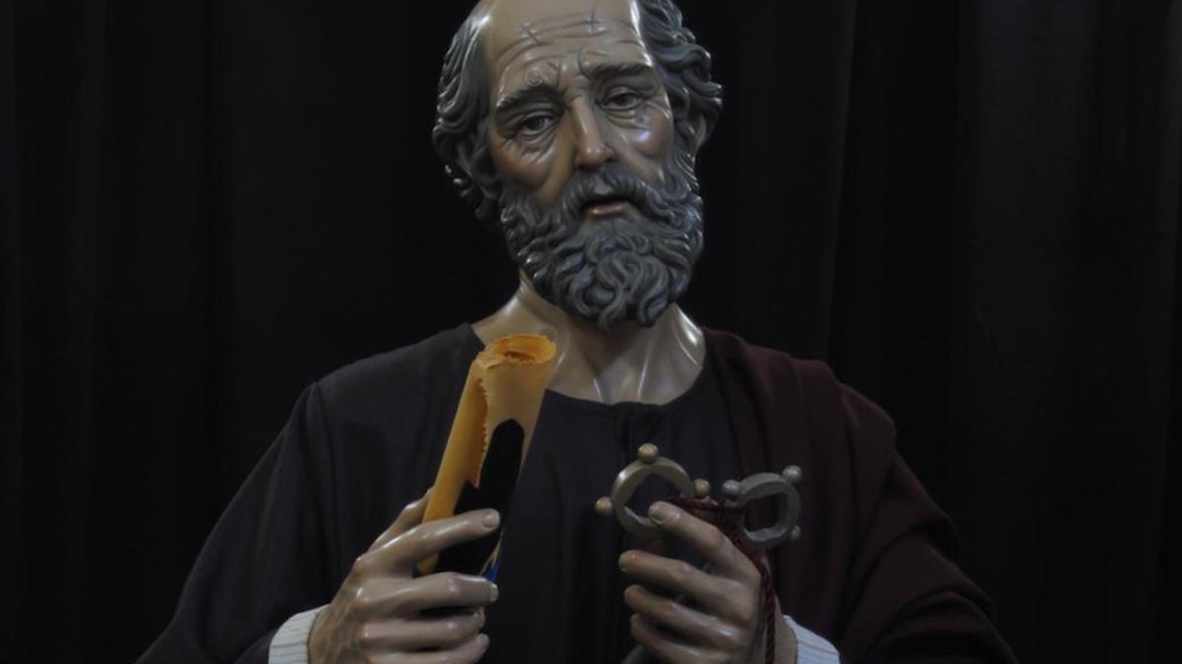 La imagen de San Pedro donada a los Salesianos procesionará en el misterio del Prendimiento