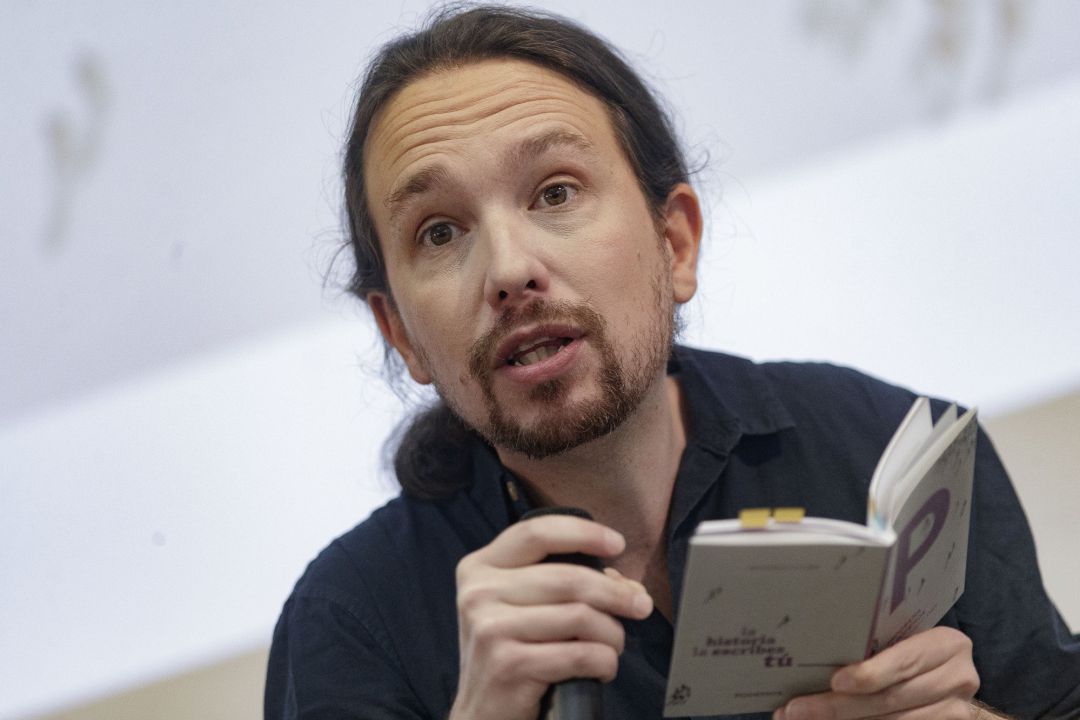 Pablo Iglesias, durante la presentación del programa electoral de Unidas Podemos para las elecciones generales del 28 de abril. Pablo Iglesias, durante la presentación del programa electoral de Unidas Podemos para las elecciones generales del 28 de abril.