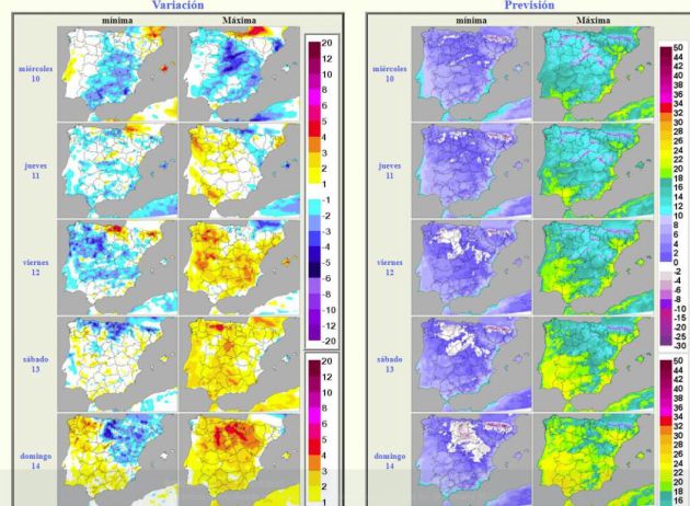Tendencia generalizada a la subida de temperaturas de cara al fin de semana. Tendencia generalizada a la subida de temperaturas de cara al fin de semana.