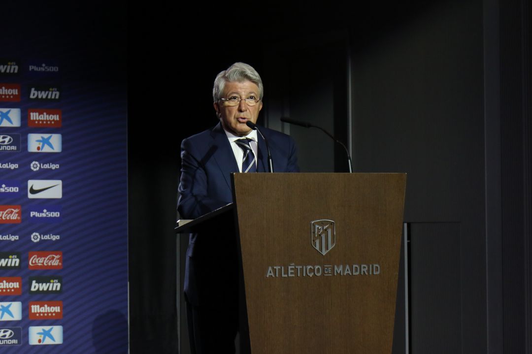 El presidente del Atlético de Madrid, Enrique Cerezo, en el Wanda Metropolitano El presidente del Atlético de Madrid, Enrique Cerezo, en el Wanda Metropolitano