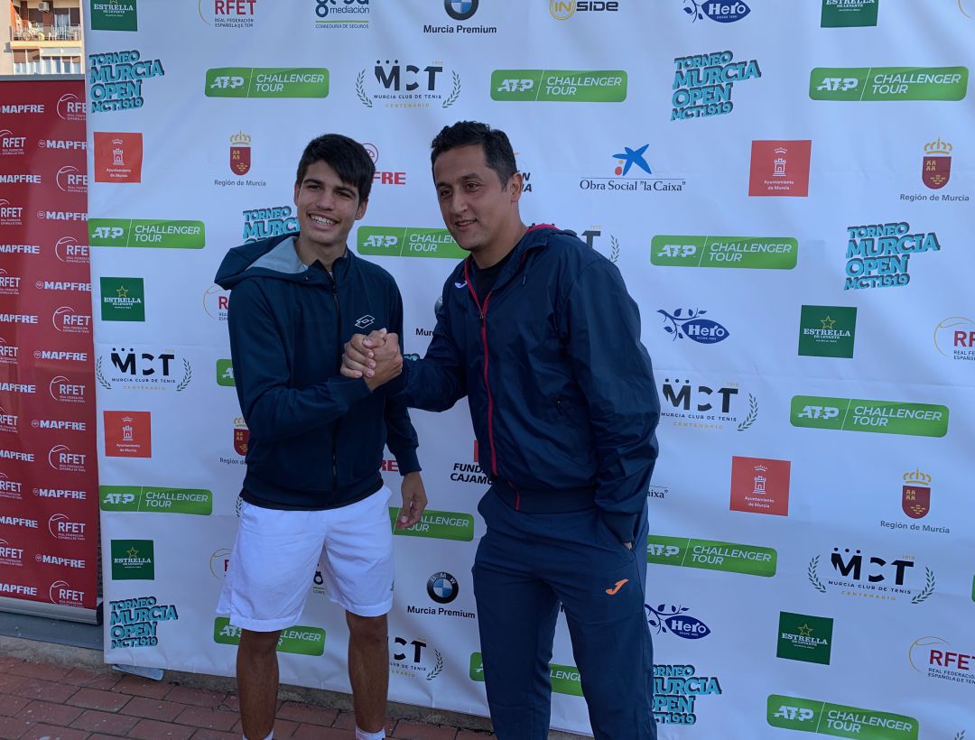 Carlos Alcaraz y Nico Almagro en el ATP Challenger Murcia Open Carlos Alcaraz y Nico Almagro en el ATP Challenger Murcia Open